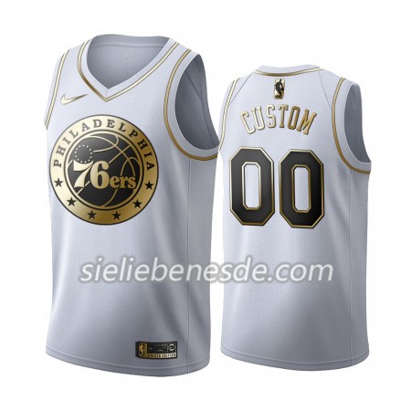 Herren NBA Philadelphia 76ers Trikot Nike 2019-2020 Weiß Golden Edition Swingman - Benutzerdefinierte